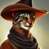 Cowboy Cat In Hat Paint By Number