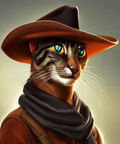 Cowboy Cat In Hat Paint By Number