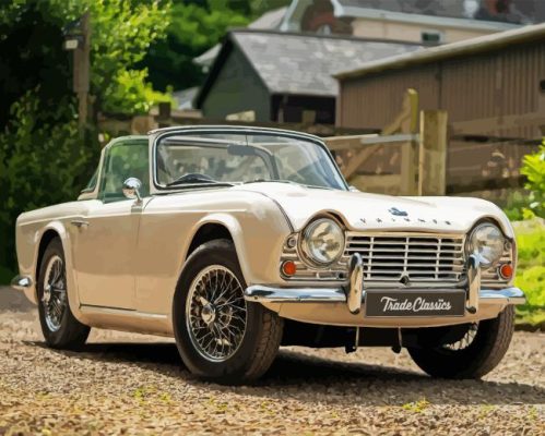 Cream Tr4 Car Paint By Numbers