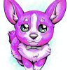 Cute Purple Puppy Art Paint By Number