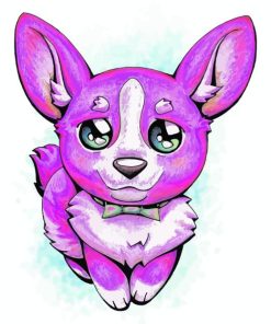Cute Purple Puppy Art Paint By Number