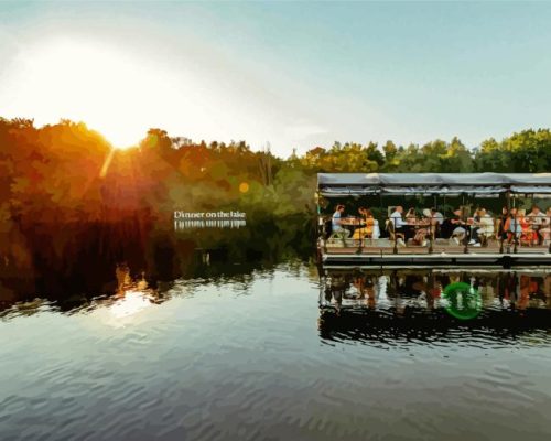 Dinner Boat On Lake Paint By Numbers