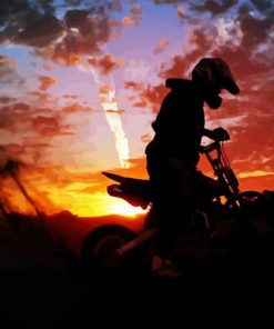 Dirt Biker With Sunset View Paint By Number