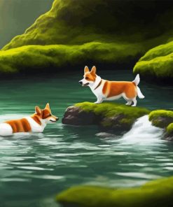 Dogs On A Lake Paint By Numbers