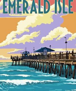 Emerald Isle NC Poster Paint By Number