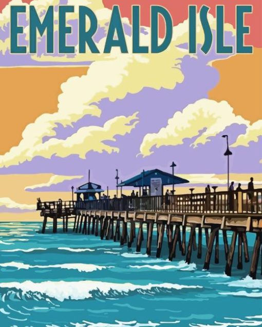 Emerald Isle NC Poster Paint By Number