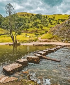 England Dovedale Stepping Stones Peak District Paint By Number