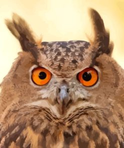 Eurasian Eagle Owl Face Paint By Number