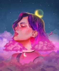 Fantasy Clouds With A Girl Paint By Number