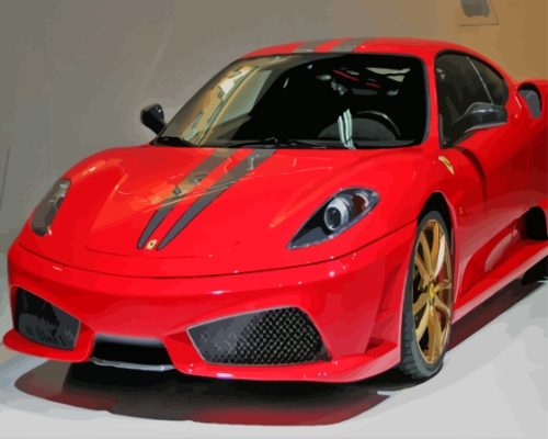 Ferrari F430 Red Black Car Paint By Number