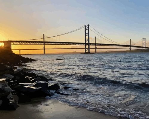 Forth Road Bridge Sunset Paint By Numbers