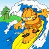 Garfield The Cat Surfing Paint By Number