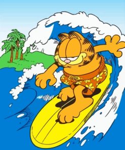 Garfield The Cat Surfing Paint By Number