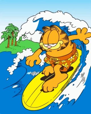 Garfield The Cat Surfing Paint By Number