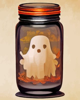 Ghost In A Jar Paint By Number