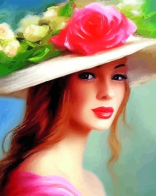 Girl In Derby Hat Art Paint By Number