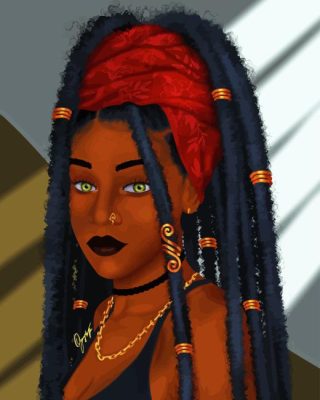 Girl With Locs Art Paint By Numbers