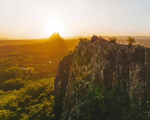 Glass House Mountains Sunset Paint By Number