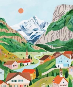 Grindelwald Village Art Paint By Numbers