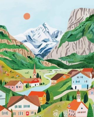 Grindelwald Village Art Paint By Numbers