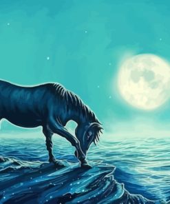 Horse At Full Moonlight Paint By Number