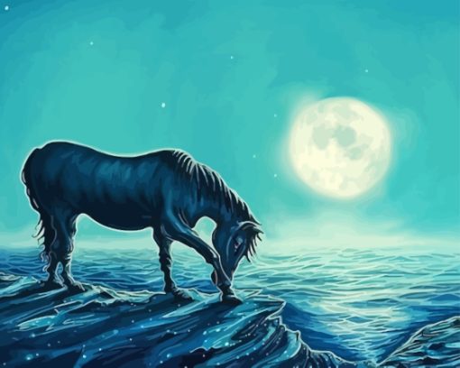 Horse At Full Moonlight Paint By Number