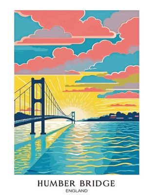 Humber Bridge In England Poster Paint By Number