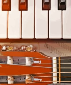 Instruments Keyboard And Guitar Paint By Number