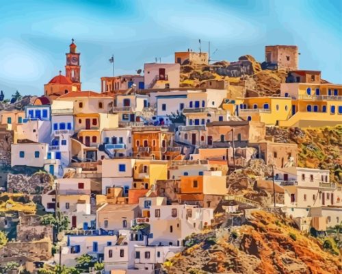 Karpathos Greek Village Paint By Number