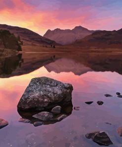 Lake District Langdale Pikes At Sunset Paint By Number