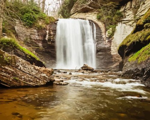 Looking Glass Falls Paint By Numbers