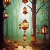 Magical Forest Lanterns Paint By Number