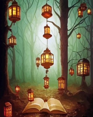 Magical Forest Lanterns Paint By Number