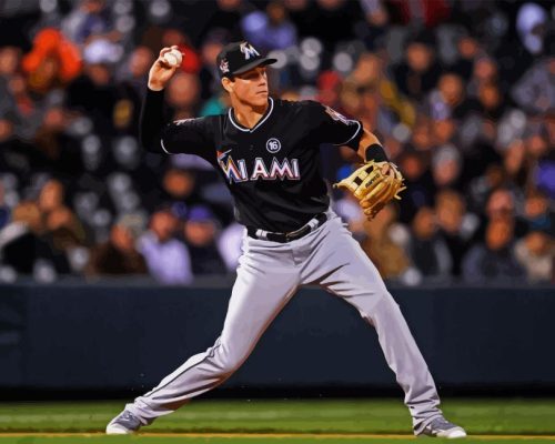 Miami Marlins Baseballer Paint By Numbers