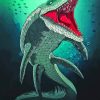 Green Mosasaurus Art Paint By Numbers