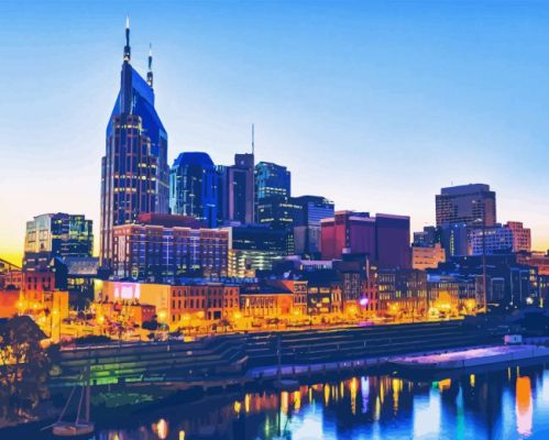 Nashville Skyline Tennessee Paint By Number