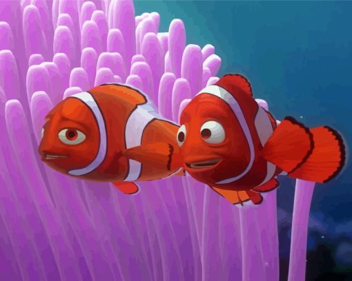 Nemo And Marlin Cartoon Paint By Numbers