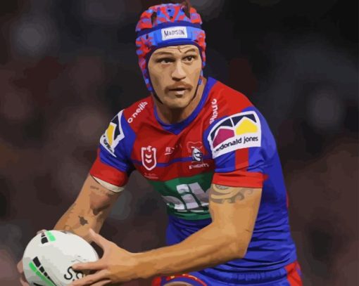 Newcastle Knights Rugby Player Paint By Number