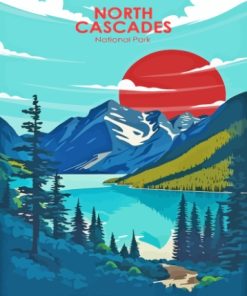 North Cascade Range Poster Paint By Number