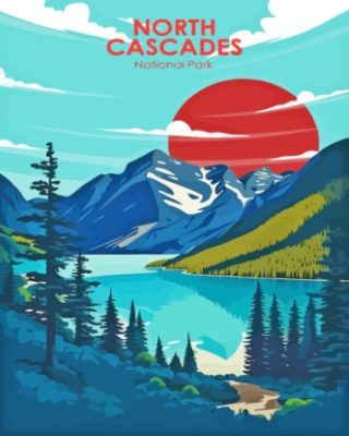 North Cascade Range Poster Paint By Number