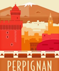 Perpignan Travel Poster Paint By Number