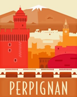 Perpignan Travel Poster Paint By Number