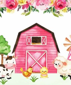Pink Barn Animation Paint By Number