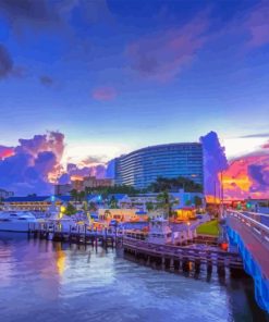 Pompano Beach City Sunset Paint By Numbers