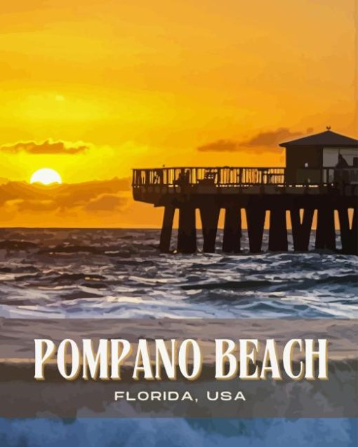 Pompano Beach Florida Poster Paint By Numbers