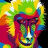 Pop Art Baboon Paint By Numbers