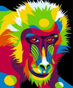 Pop Art Baboon Paint By Numbers