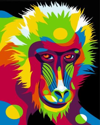 Pop Art Baboon Paint By Numbers