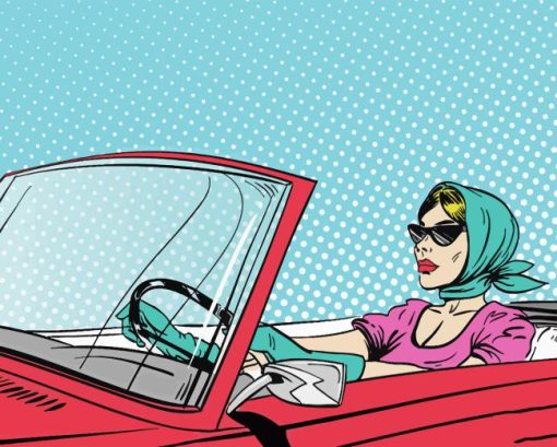 Pop Art Woman With Car Paint By Numbers