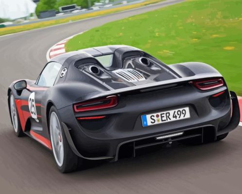 Porsche 918 Spyder Car Back Paint By Numbers